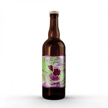 Où tu veux quand tu veux, bière blanche gingembre et rose 75cl