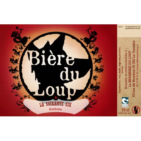 Bière du Loup Ambrée 66, bière ambrée bio 75cl